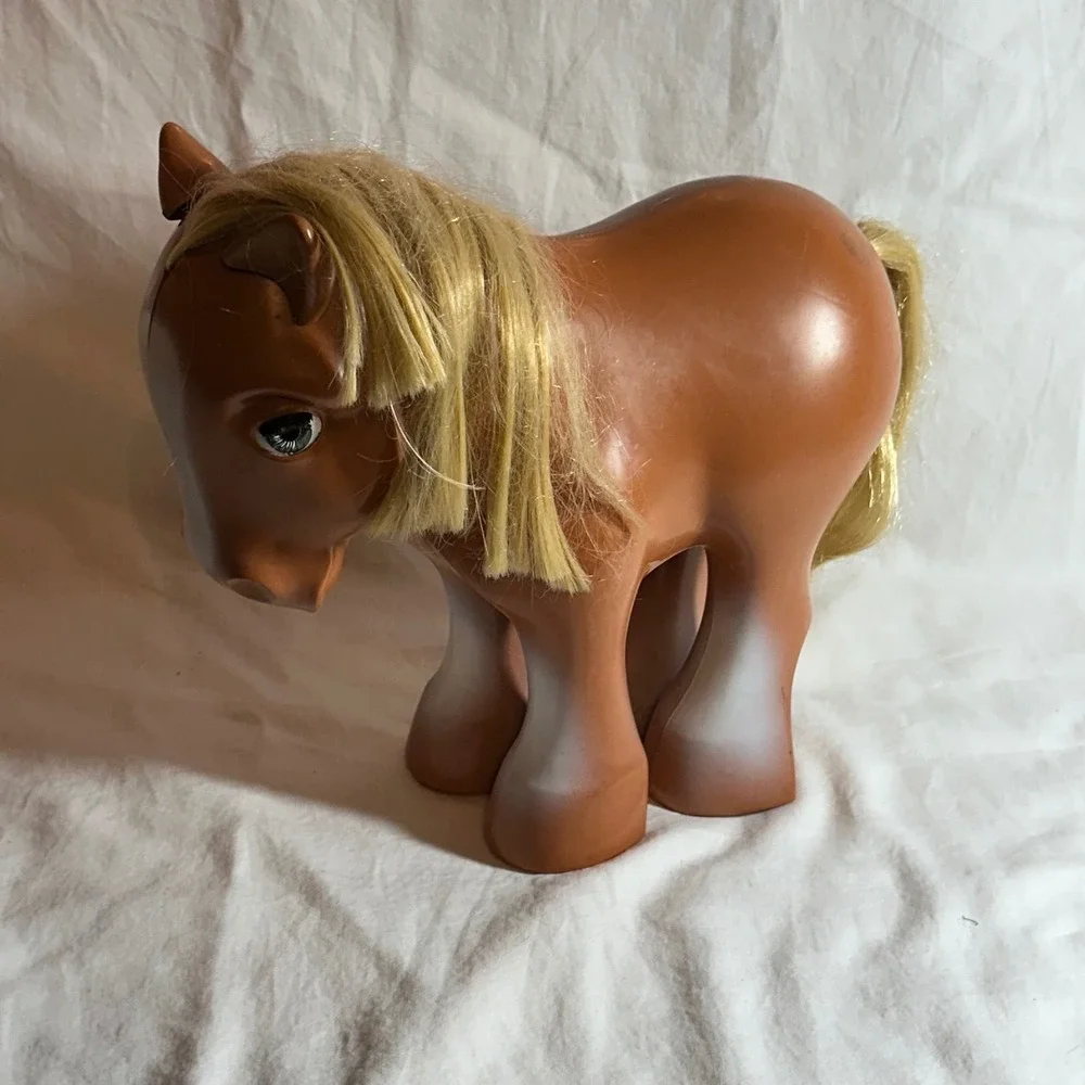 Vintage My Little Pony Horse Toy Kids 11in Brown Rooted Blonde Mane Sleep Eyes